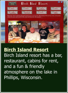 Birch Island Resort, LLC, Phillips, Wisconsin, Price County