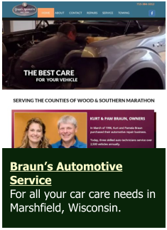 Braun’s Automotive Service  For all your car care needs in Marshfield, Wisconsin.